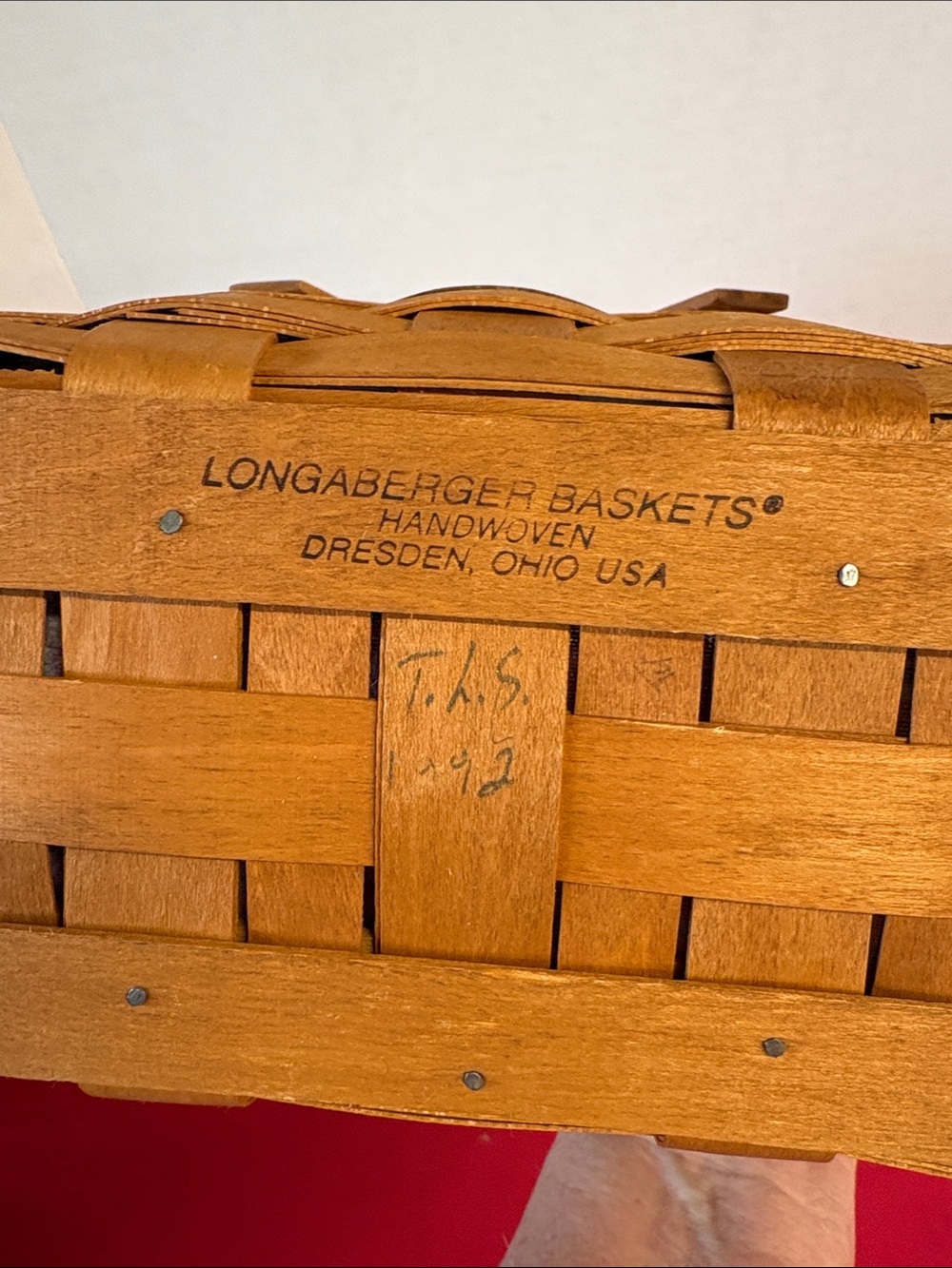 Longaberger 1992 Christmas Collection Seasons Greetings Basket, Liner/Protector - Picture 5 of 6